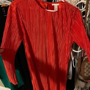 H&M Scarlet Pleated Dress